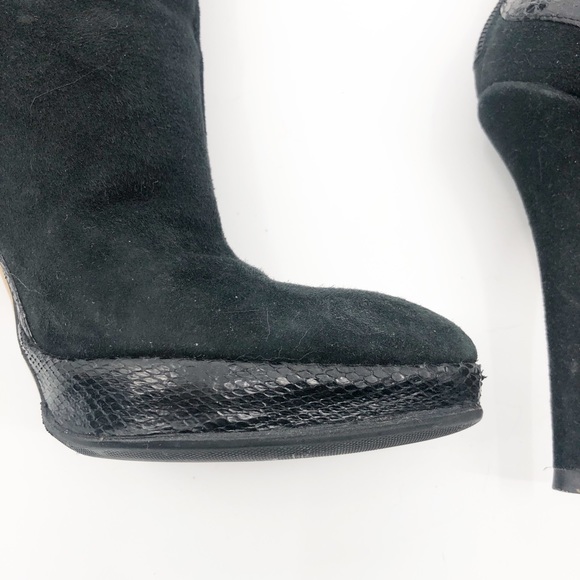 - Jimmy Choo Suede & Snakeskin Stiletto Boots 38.5 - Picture 4 of 10